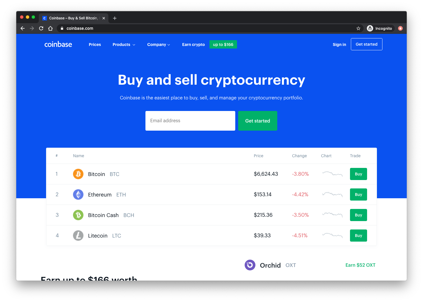 Coinbase screenshot